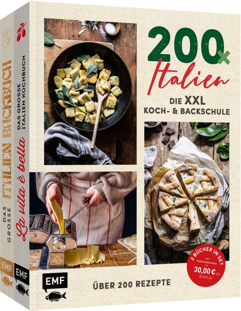 Kochbuch-Set: 200 x Italien – Die XXL Koch- und Backschule