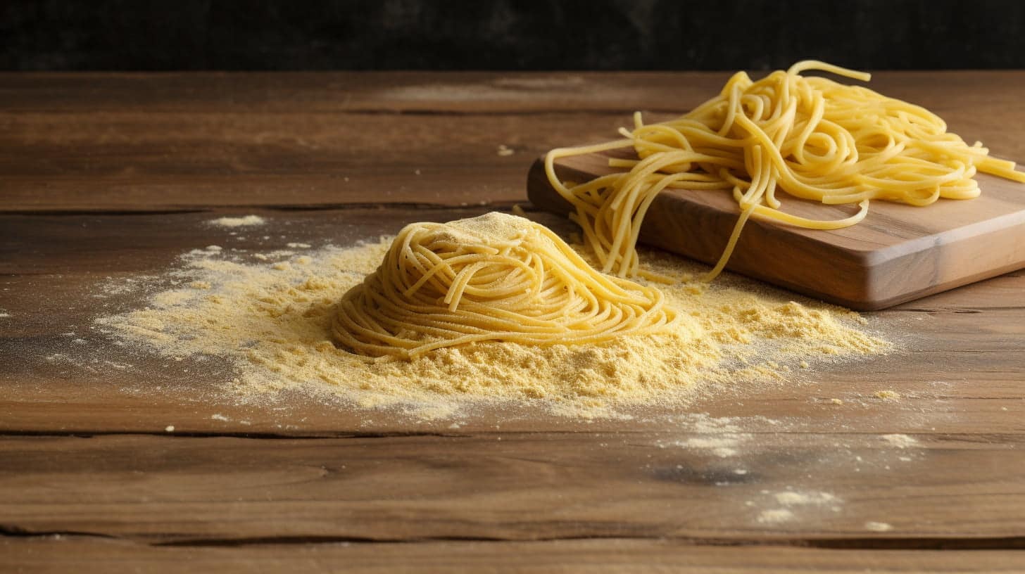Michael Bielitza fresh spaghetti and a little bit of flour on a b53d1d77 6910 4102 9295 4d6bb1b864cb