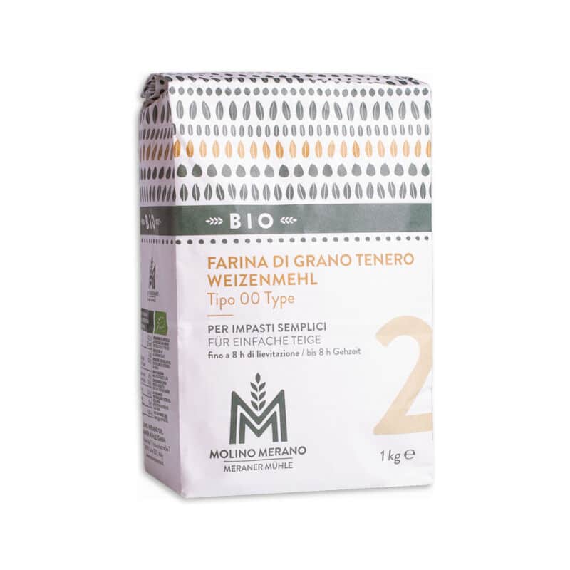 1kg Packung Weizenmehl Nr. Type 00 Bio von der Meraner Mühle
