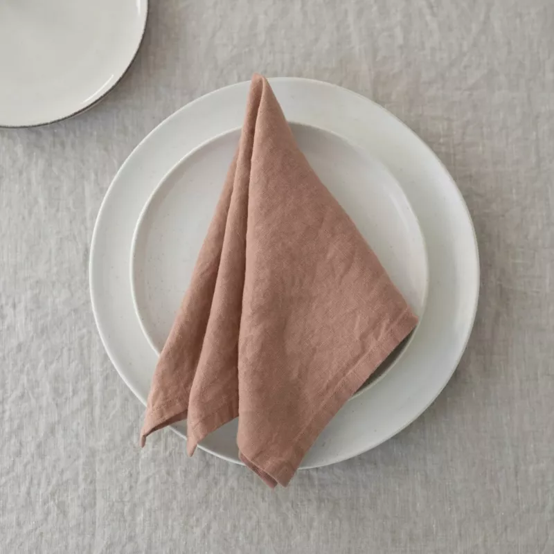 Leinen-Servietten Cafe Creme, 2er-Set